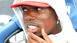 Paul Pogba of AS Monaco in the dug out ahead of the pre-season friendly match.