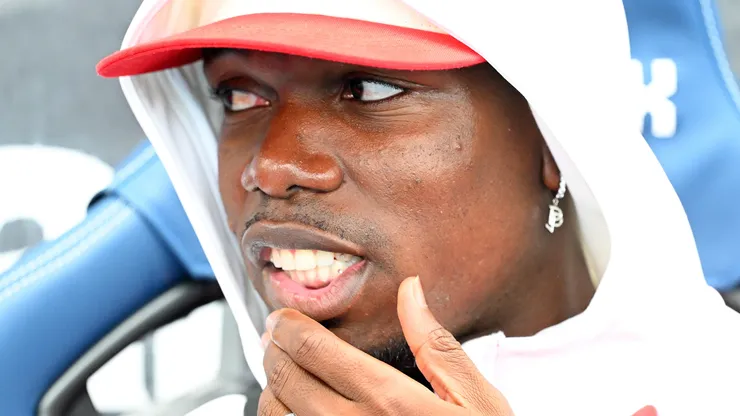 Paul Pogba of AS Monaco in the dug out ahead of the pre-season friendly match.