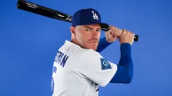 Freddie Freeman #5 of the Los Angeles Dodgers poses.