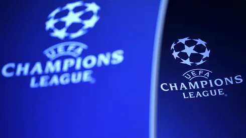 The Champions League logo is seen prior to a Group B match of the UEFA Champions League in 2018.