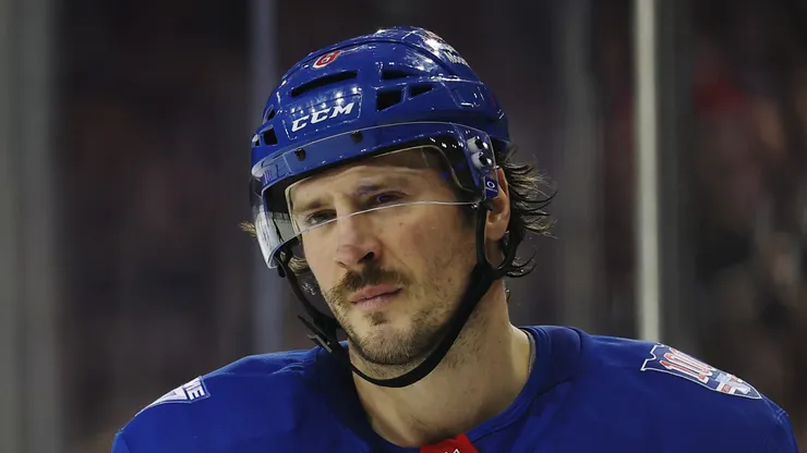 J.T. Miller #8 of the New York Rangers at Madison Square Garden