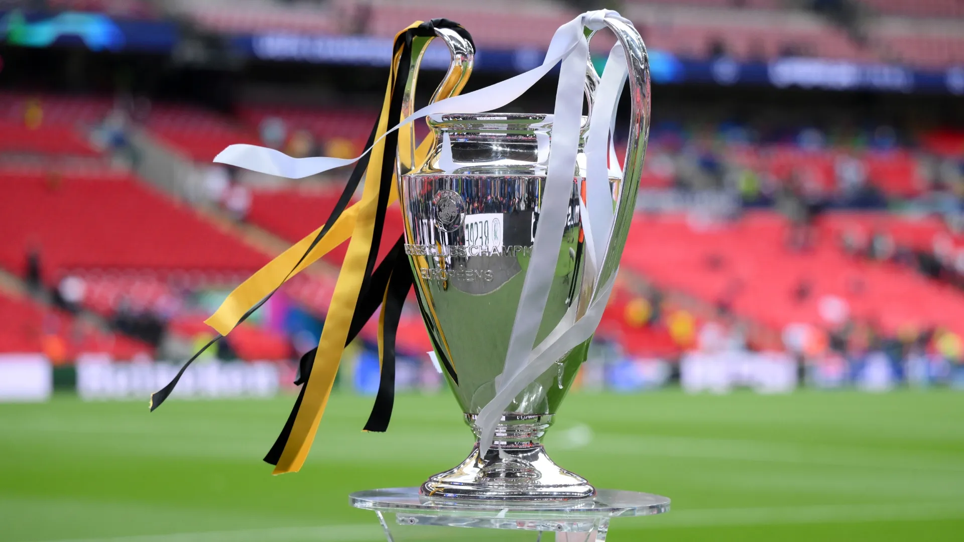 A detailed view of the UEFA Champions League Trophy on June 01, 2024. David Ramos/Getty Images