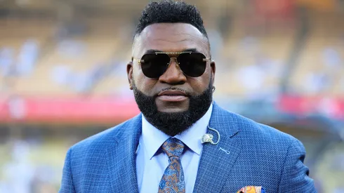 David Ortiz looks on during batting practice of the 2024 World Series.