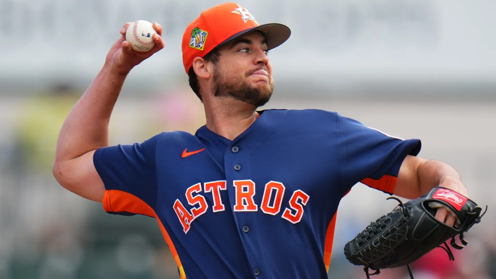 Peter Lambert #38 of the Houston Astros throws a pitch in 2026 (Source: Rich Storry/Getty Images)