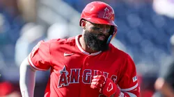 Jo Adell #7 of the Los Angeles Angels rounds the bases after hitting a home run in 2026.