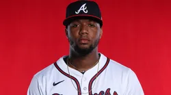Ronald Acuña Jr. #13 of the Braves poses for a photo during Spring Training photo day.