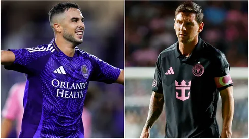 Martin Ojeda (L) Lionel Messi (R).