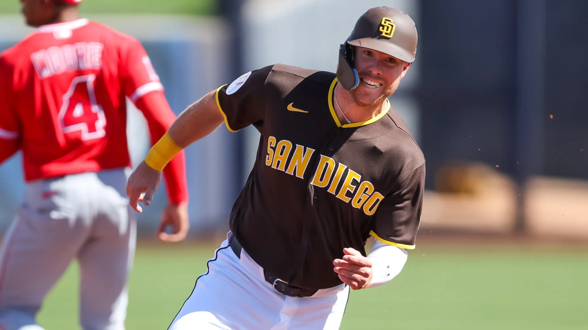 Gavin Sheets #30 of the San Diego Padres in 2026 (Source: Mike Christy/Getty Images)