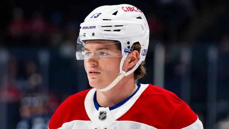 Cole Caufield at Canada Life Centre in Winnipeg, Canada.