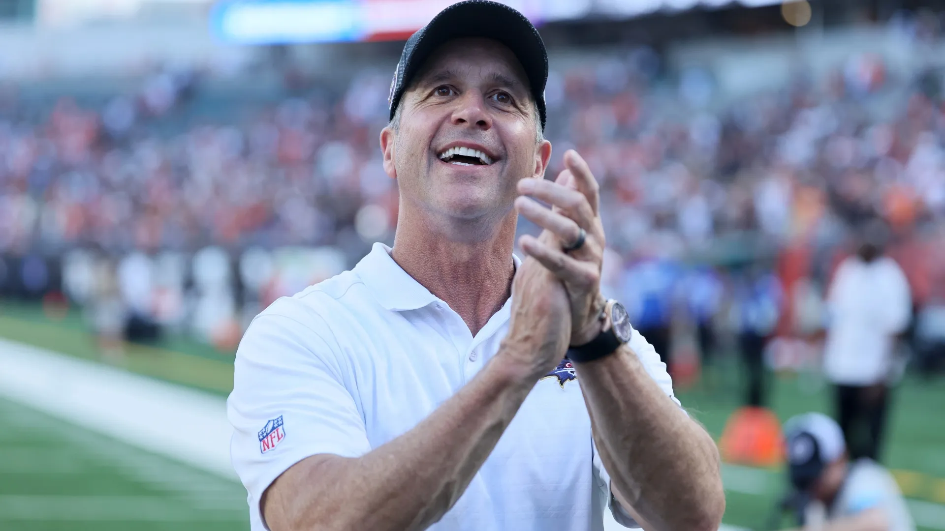 Head coach John Harbaugh of the NY Giants