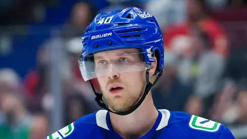 Elias Pettersson at Rogers Arena in Vancouver, British Columbia, Canada.