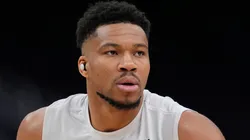 Giannis Antetokounmpo #34 of the Milwaukee Bucks works out.