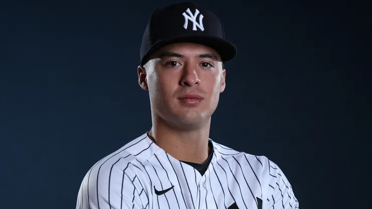 Anthony Volpe #11 of the New York Yankees poses for a photo.