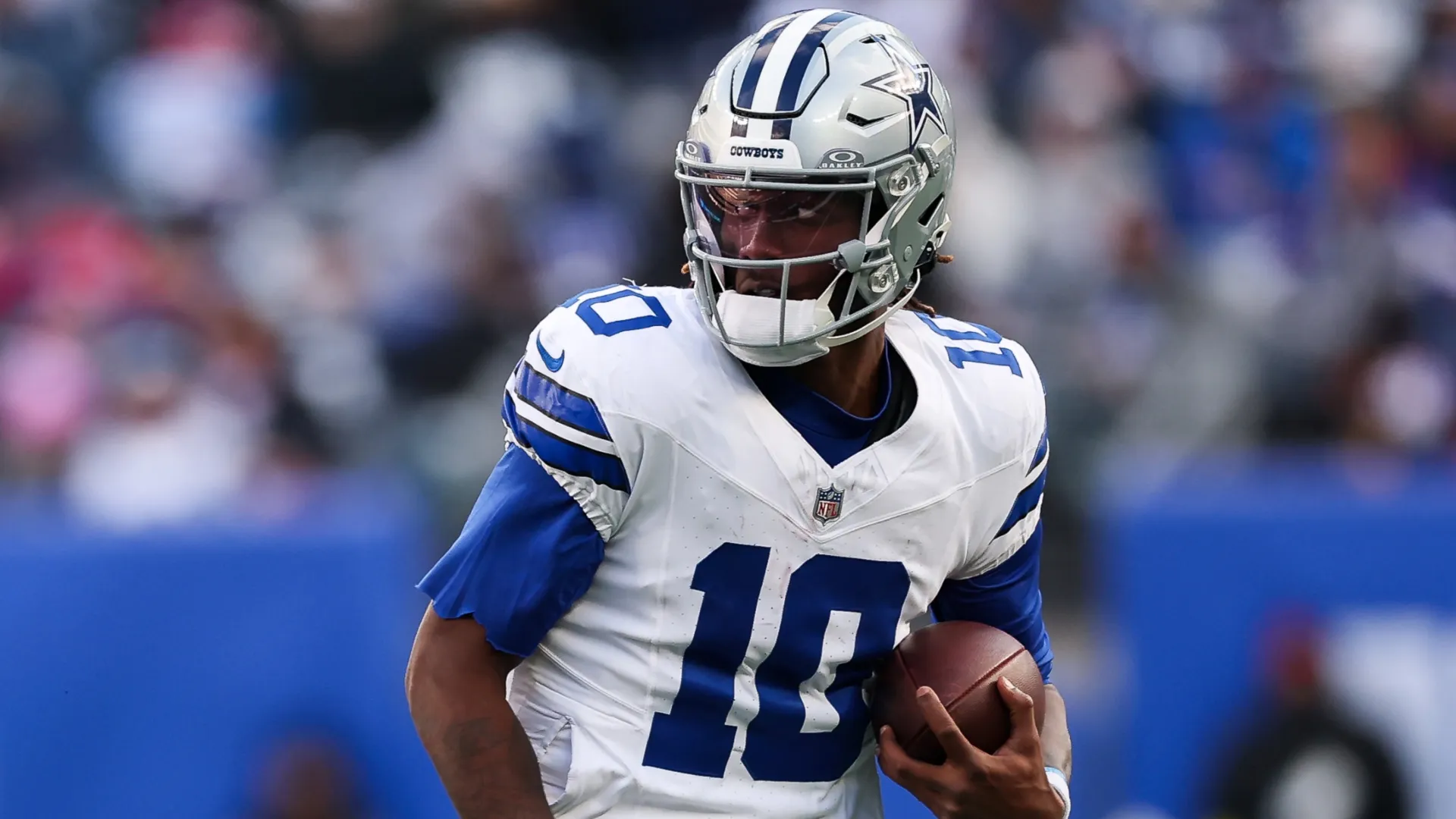 Joe Milton III #10 of the Dallas Cowboys in 2026 (Source: Ishika Samant/Getty Images)