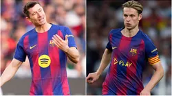 Robert Lewandowski and Frenkie de Jong of Barcelona.
