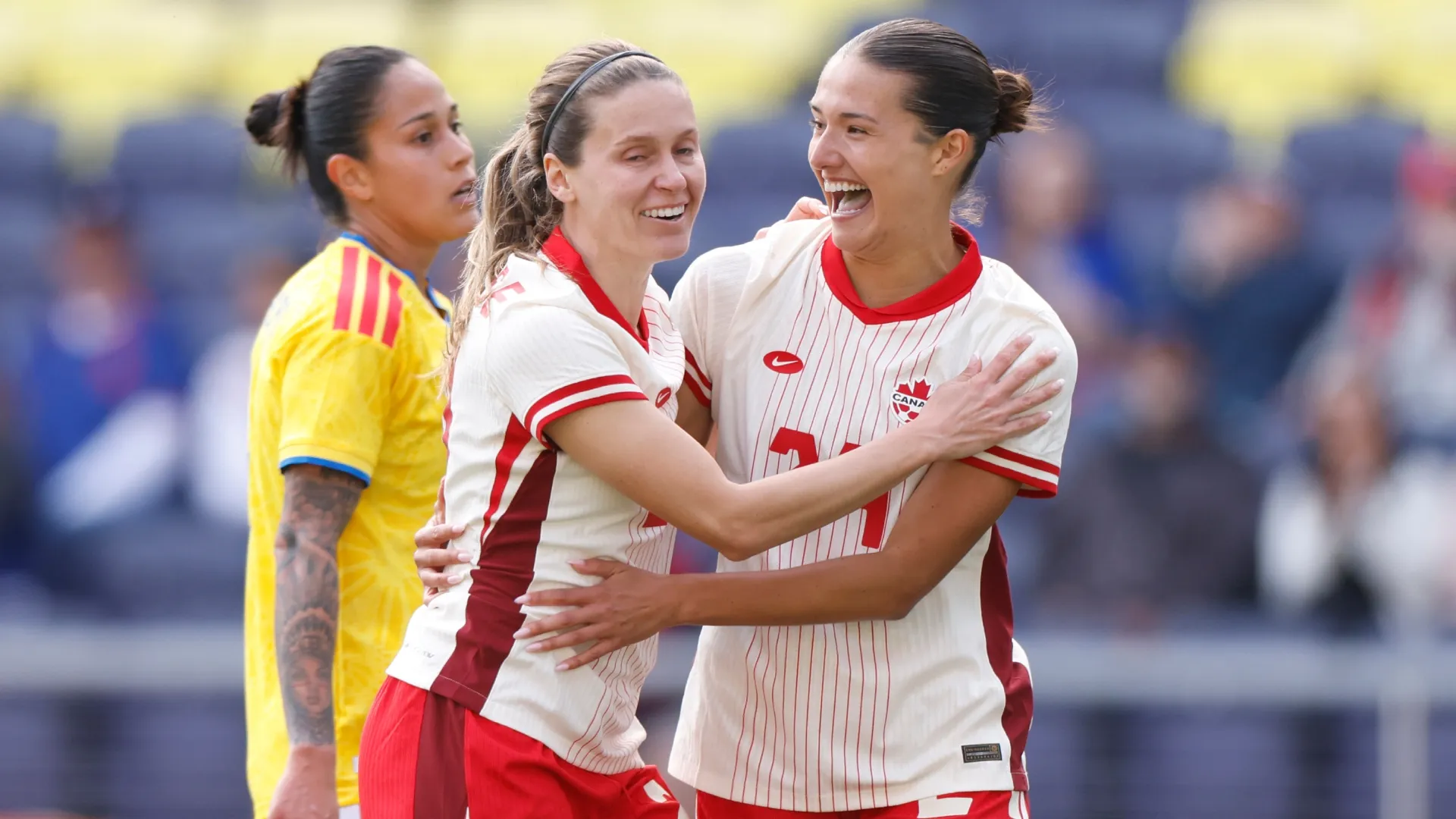 Cloé Lacasse and Sydney Collins of Canada – Johnnie Izquierdo/Getty Images