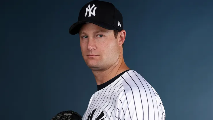 Gerrit Cole #45 of the New York Yankees poses for a portrait.