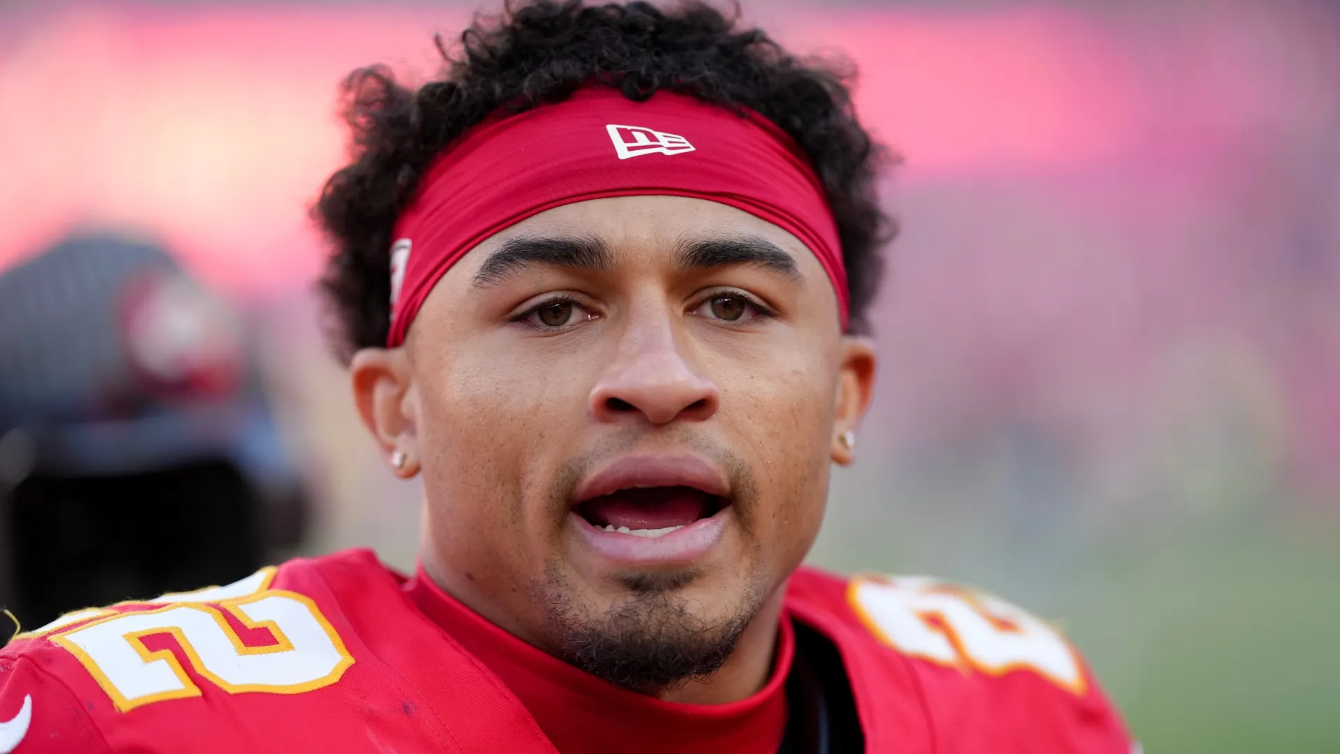 Trent McDuffie looks on before a game