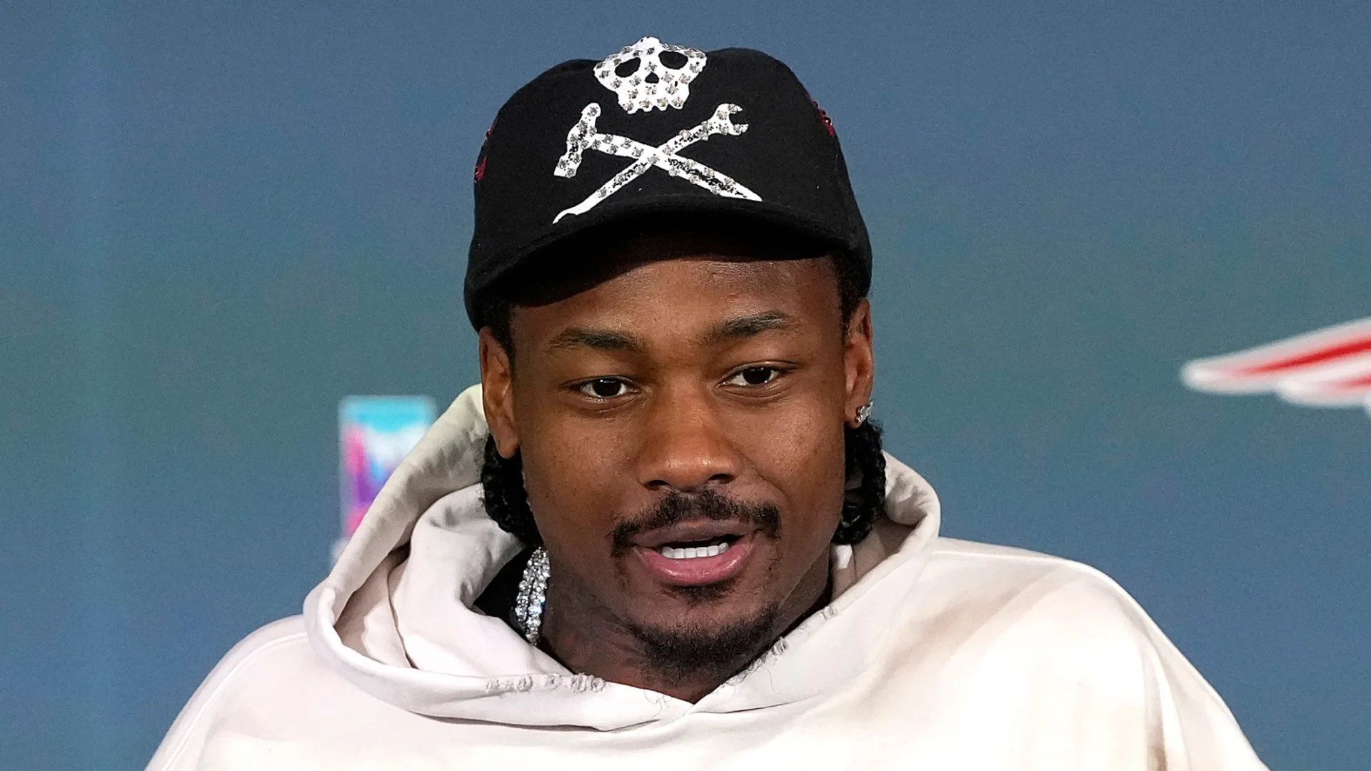 Stefon Diggs at a press conference.