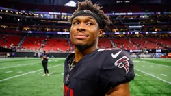 Darnell Mooney #1 of the Atlanta Falcons