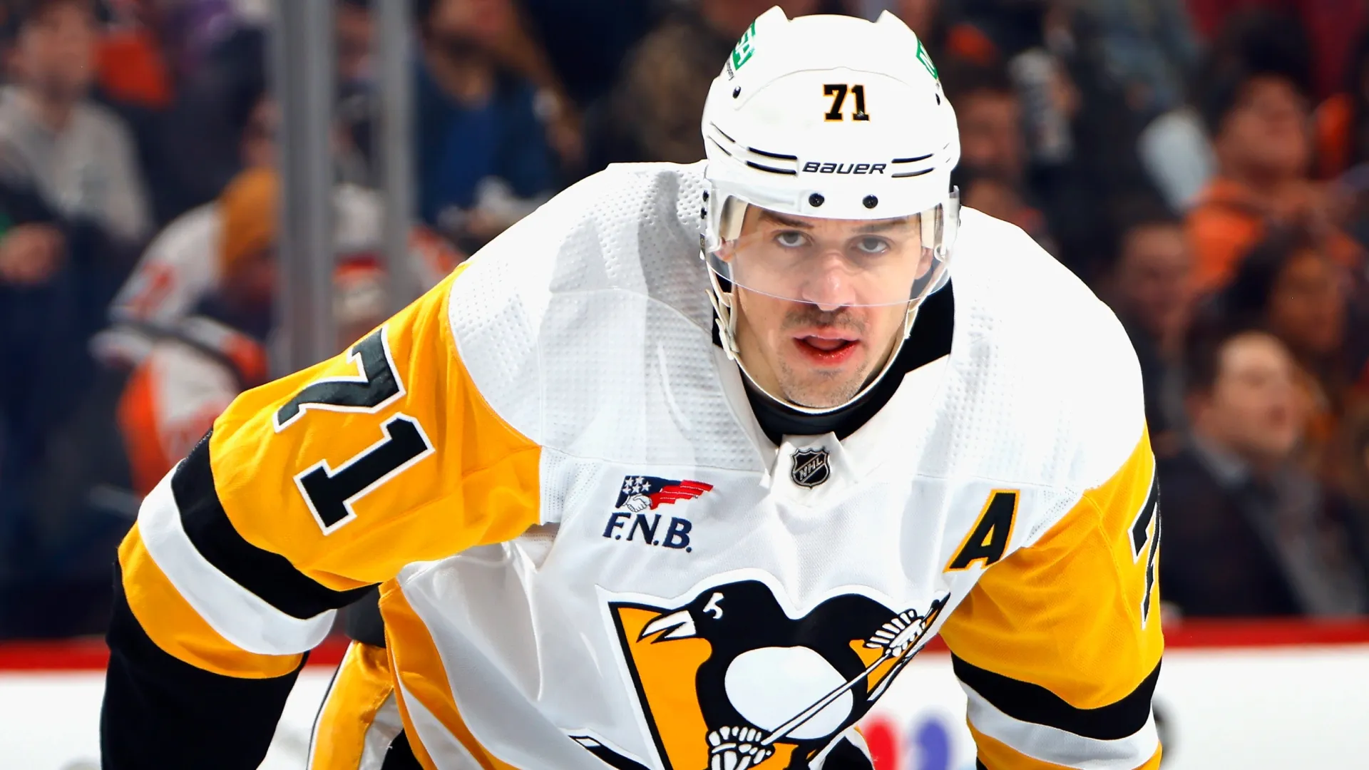 Evgeni Malkin #71 of the Pittsburgh Penguins in 2023 (Source: Bruce Bennett/Getty Images)