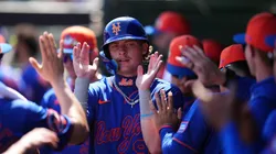Carson Benge #93 of the New York Mets celebrates.