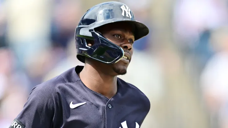 Jazz Chisholm Jr. #13 of the New York Yankees runs the bases.