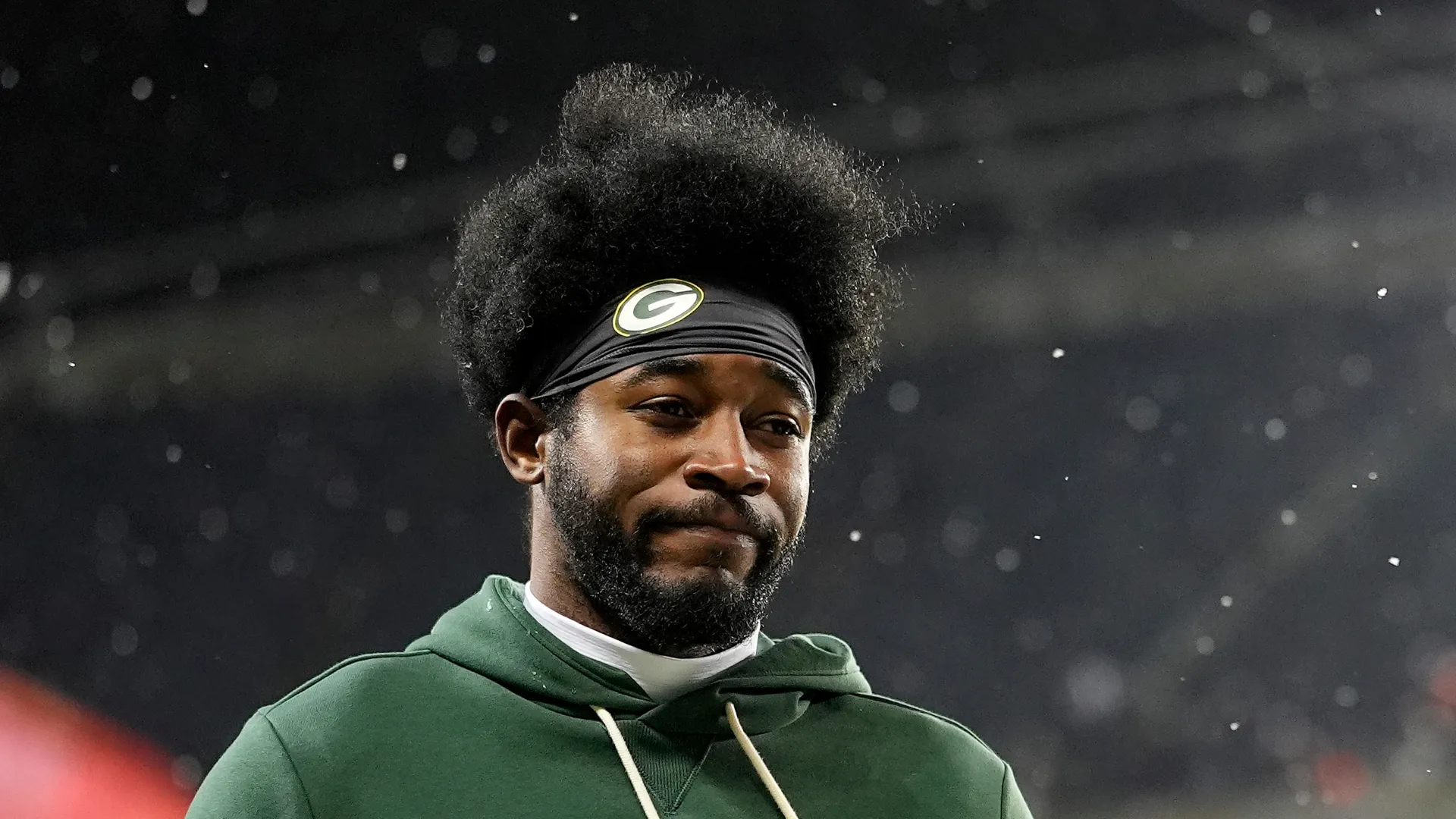 Romeo Doubs after a Green Bay Packers game.