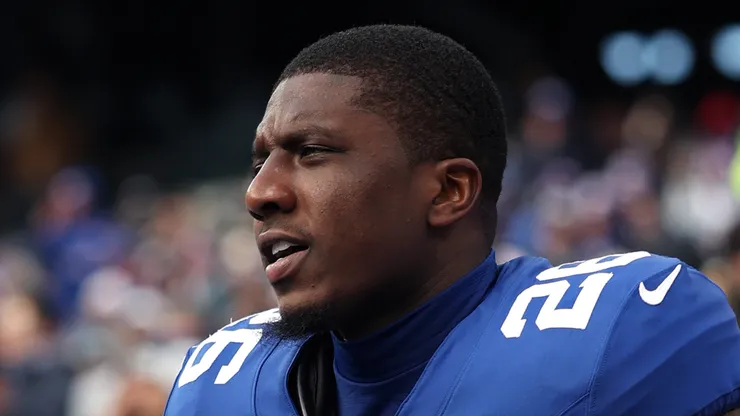 Devin Singletary at MetLife Stadium in East Rutherford, New Jersey.