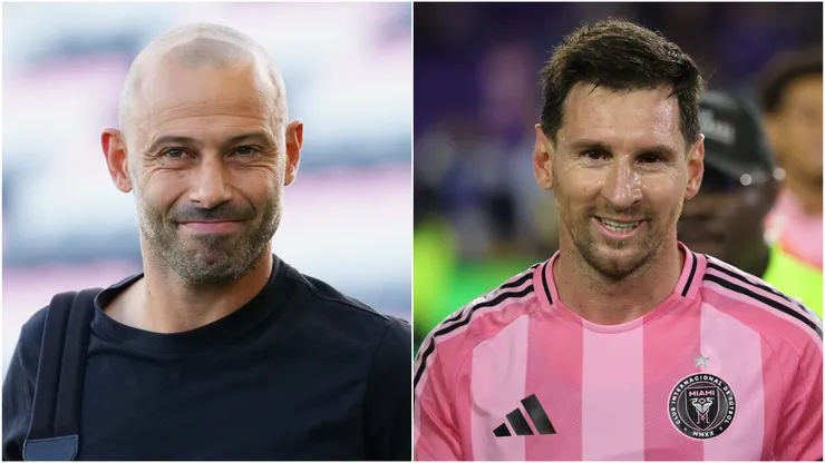 Javier Mascherano (left) and Lionel Messi.