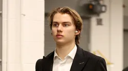 Connor Bedard #98 of the Chicago Blackhawks in Seattle, Washington.