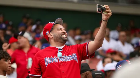 A fan looks on during an exhibition game ahead of the 2026 WBC.
