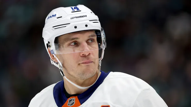 Bo Horvat #14 of the New York Islanders at Climate Pledge Arena