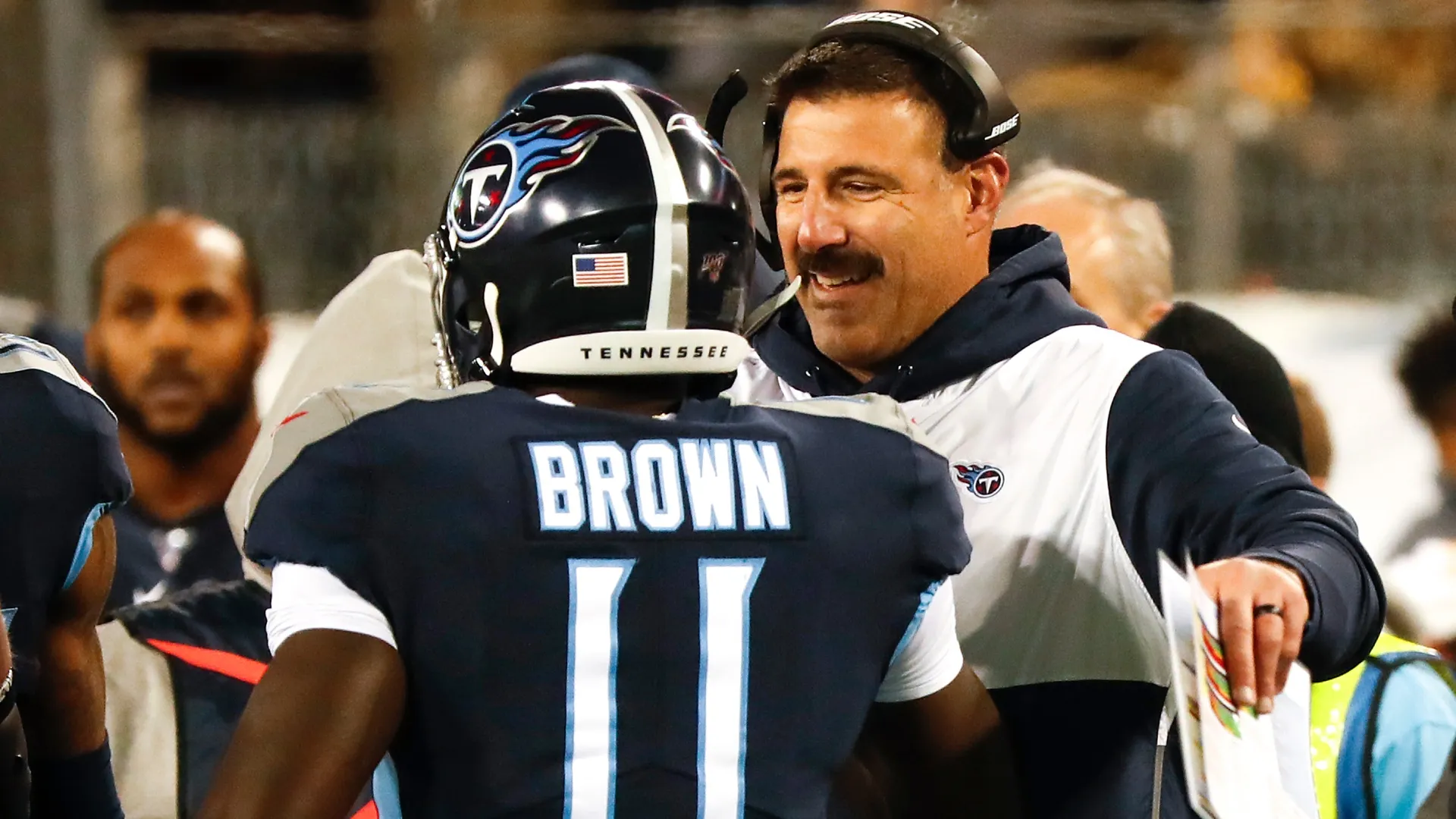 AJ Brown with Mike Vrabel