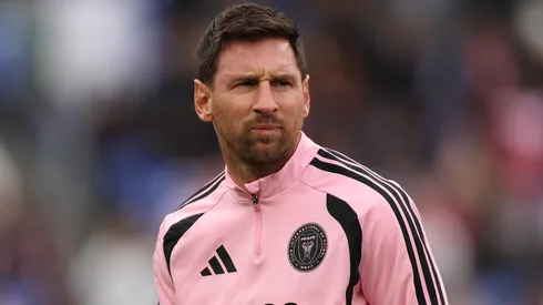 Lionel Messi of Inter Miami looks on during warm ups before an MLS match in 2026.