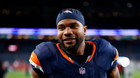 J.K. Dobbins at Empower Field At Mile High in Denver, Colorado.