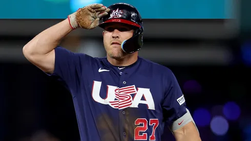 Mike Trout of Team USA celebrates