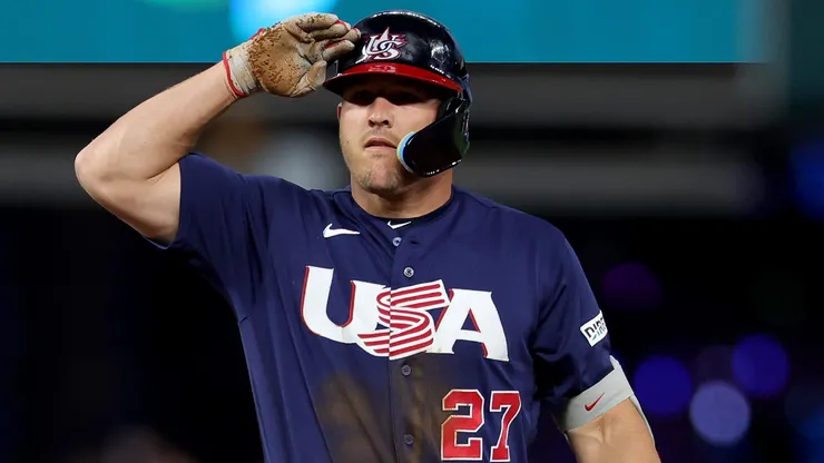 Mike Trout of Team USA celebrates