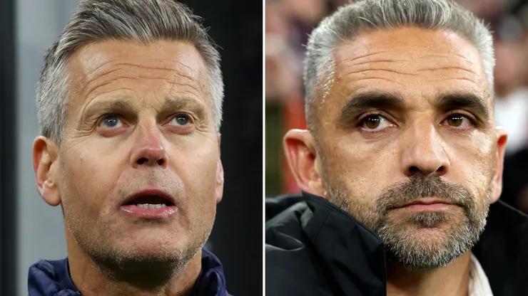 Kjetil Knutsen, Head Coach of Bodo/Glimt (L) and Rui Borges, Head Coach of Sporting