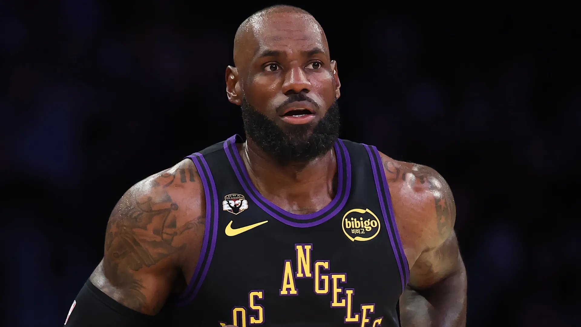 LeBron James on court