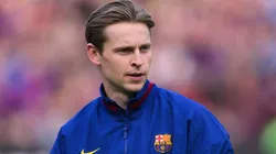 Frenkie De Jong of Barcelona looks on during a LaLiga EA Sports match in 2026.