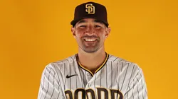 Nick Castellanos #21 of the San Diego Padres poses for a portrait during photo day.