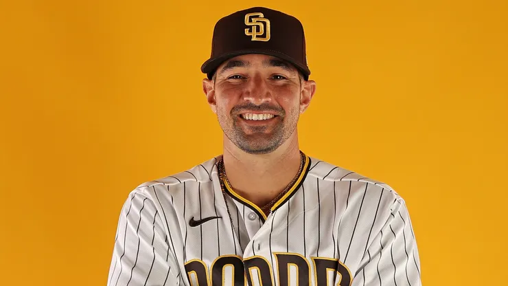 Nick Castellanos #21 of the San Diego Padres poses for a portrait during photo day.
