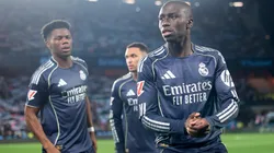 Ferland Mendy of Real Madrid looks on prior to the LaLiga EA Sports match on March 06, 2026.