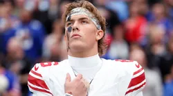 Jaxson Dart #6 of the New York Giants.