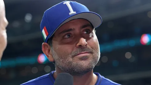 Manager Francisco Cervelli #29 of Team Italy is interviewed.