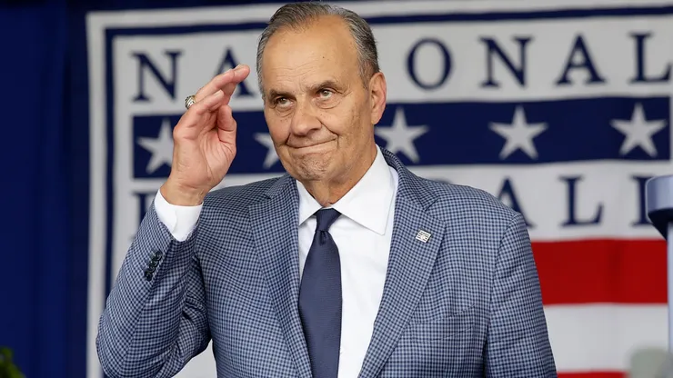 Hall of Famer Joe Torre is introduced during the Baseball Hall of Fame induction ceremony.