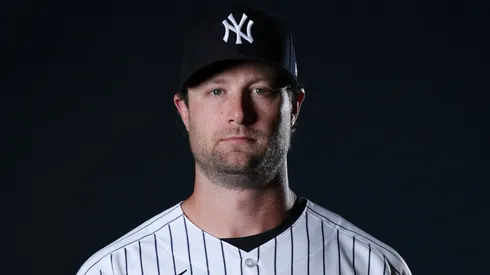 Gerrit Cole #45 of the New York Yankees poses for a photo during Spring Training.