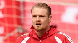 Chicago Fire goalkeeper Chris Brady during practice.