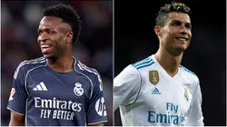 Vinicius Jr of Real Madrid and Cristiano Ronaldo.